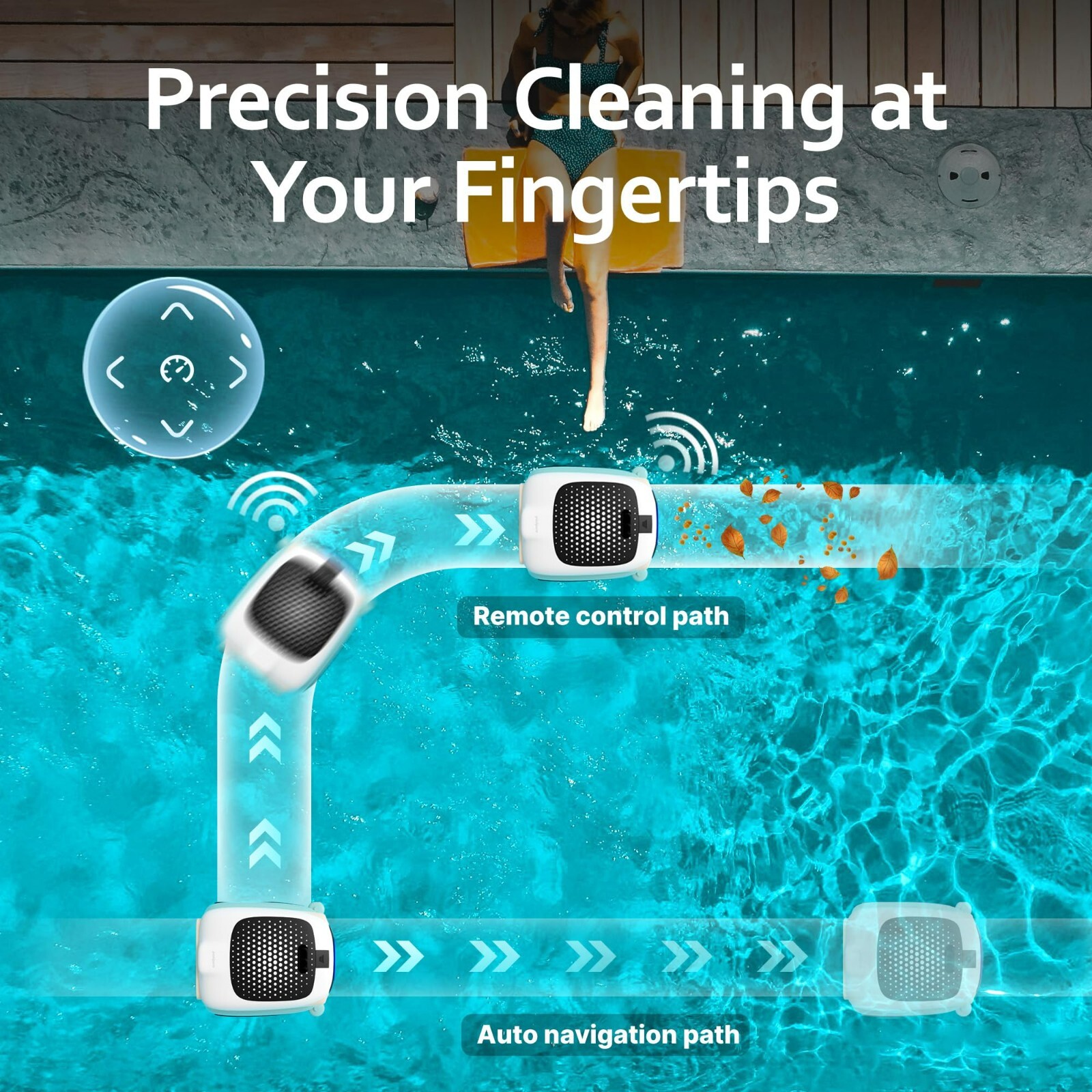 POOLPURE Pool Skimmer Robot, Remote Control Pool Surface Skimmer, Automatic