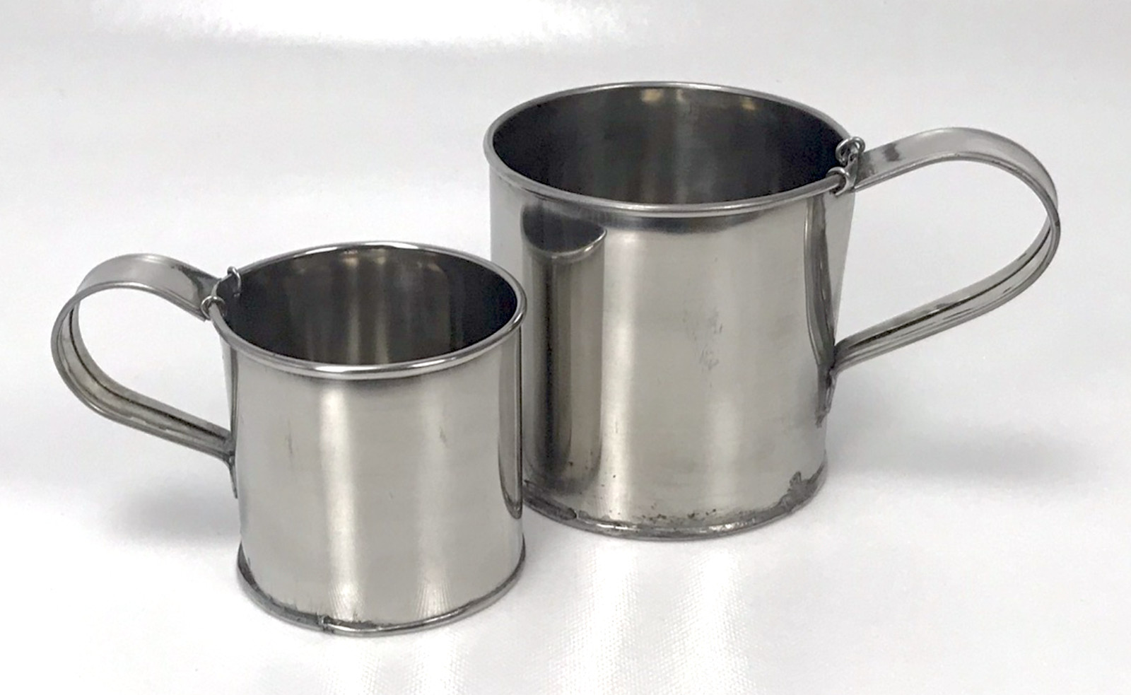 Large Stainless Steel "Tin" Cup - Two Piece Bottom