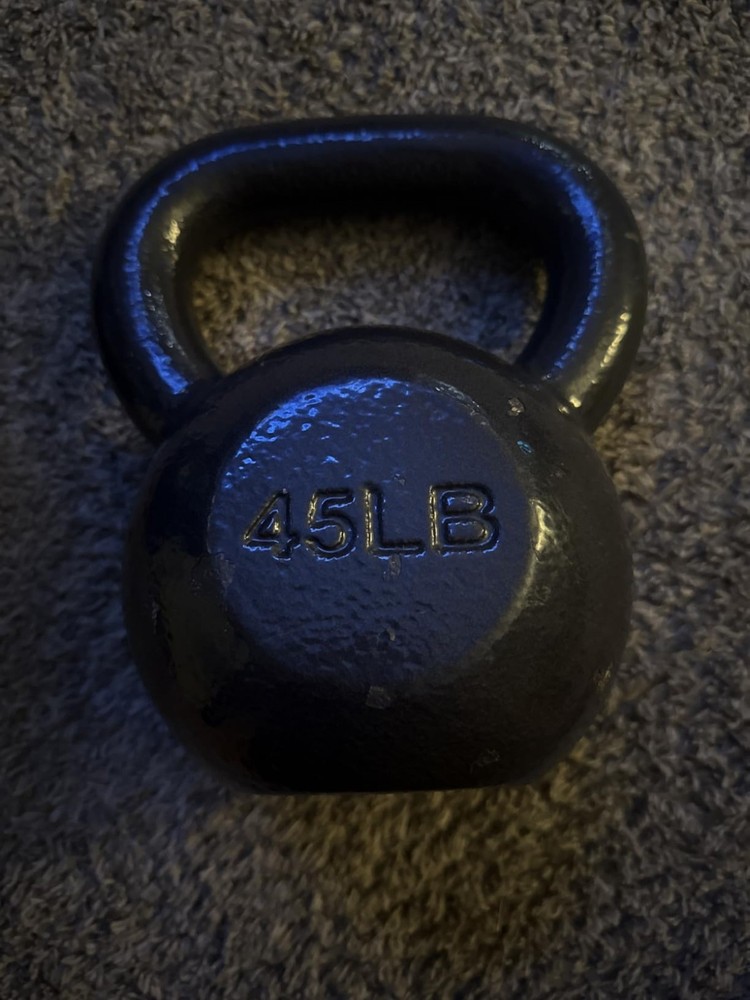 Solid Cast Iron Kettlebell (45 lbs) with Textured Grip for Ultimate Performance