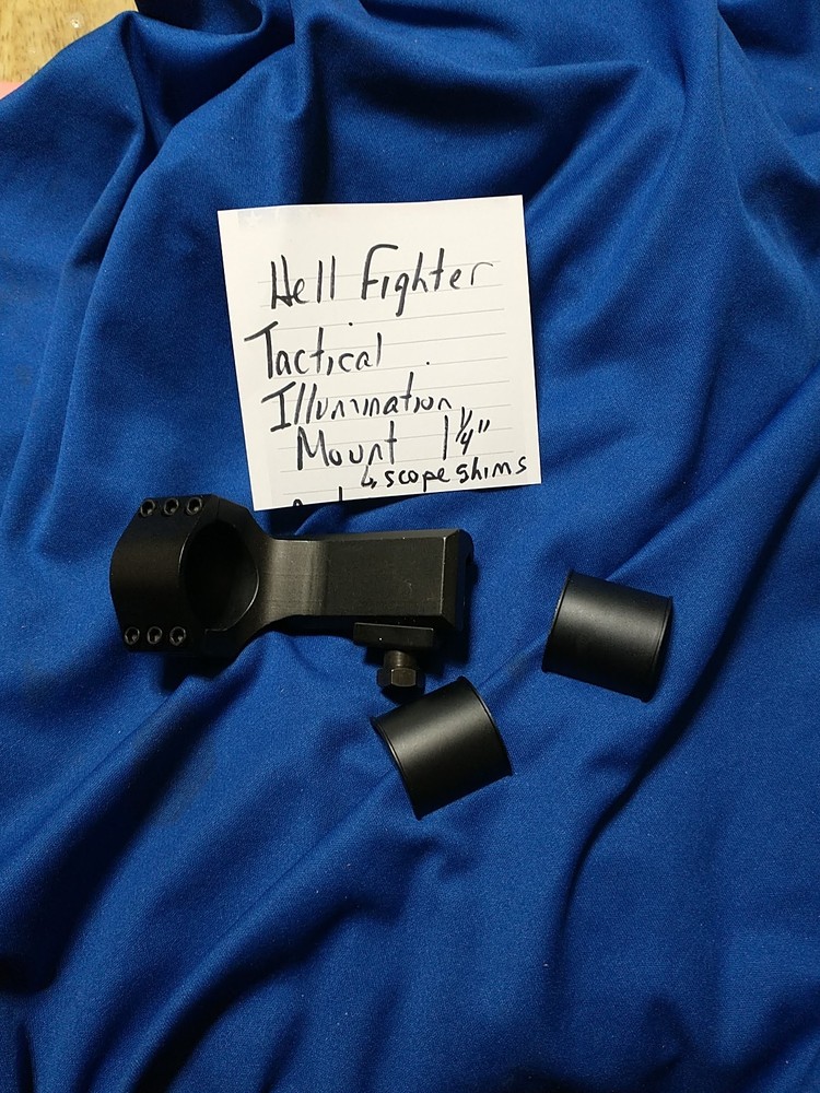 HELLFIGHTER TACTICAL ILLUMINATION MOUNT & SHIMS 1 1/4" RING FLASHLIGHT MOUNT