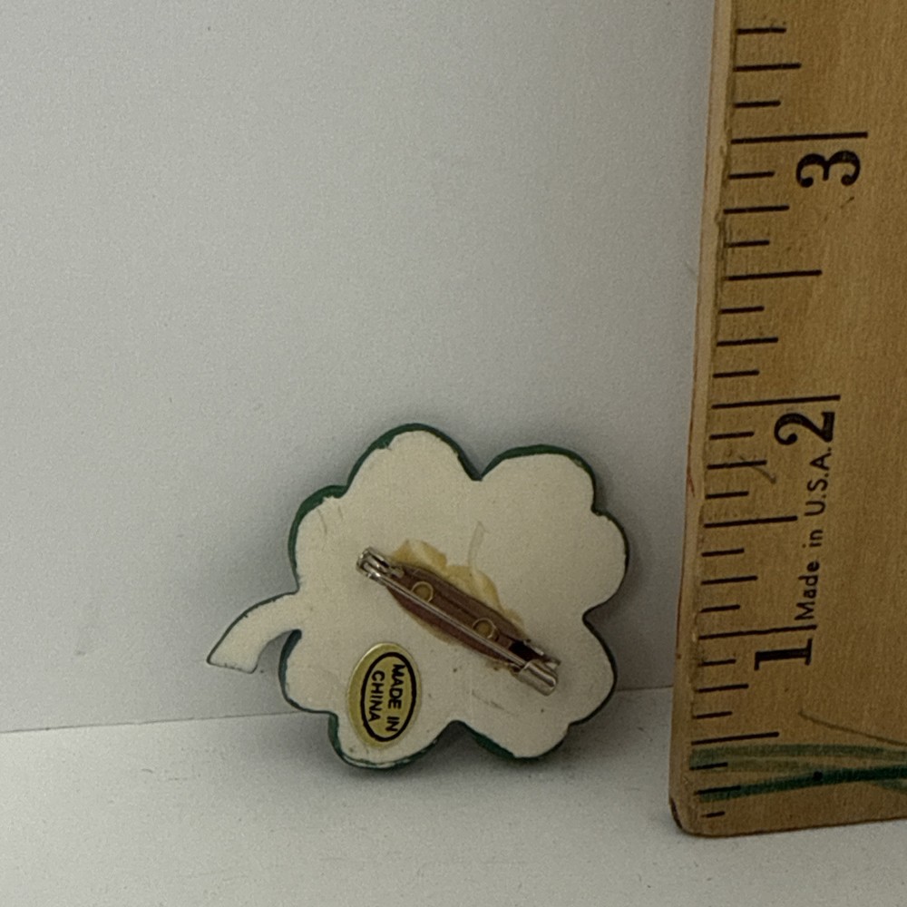 Lucky Penny 4 Leaf Clover Pinback