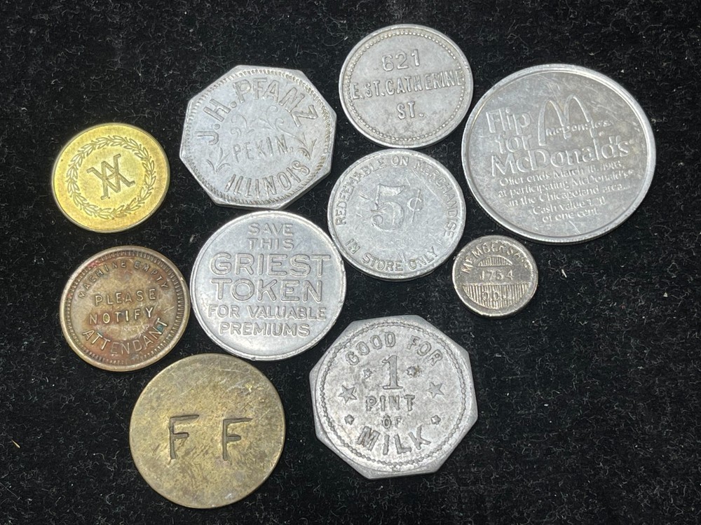 Assorted 10 Token Medal Coins Lot High Value