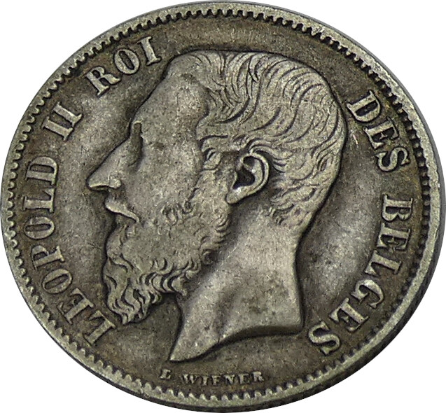 1886/66 50 Centimes Belgium VF Condition - b