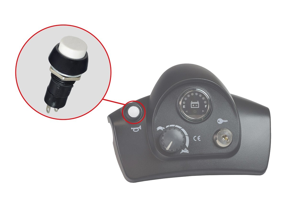 White Horn Button - For Go-Go and Pride Mobility Scooters