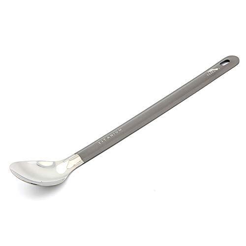 TOAKS Titanium Long Handle Spoon Polished Bowl Camping Utensil