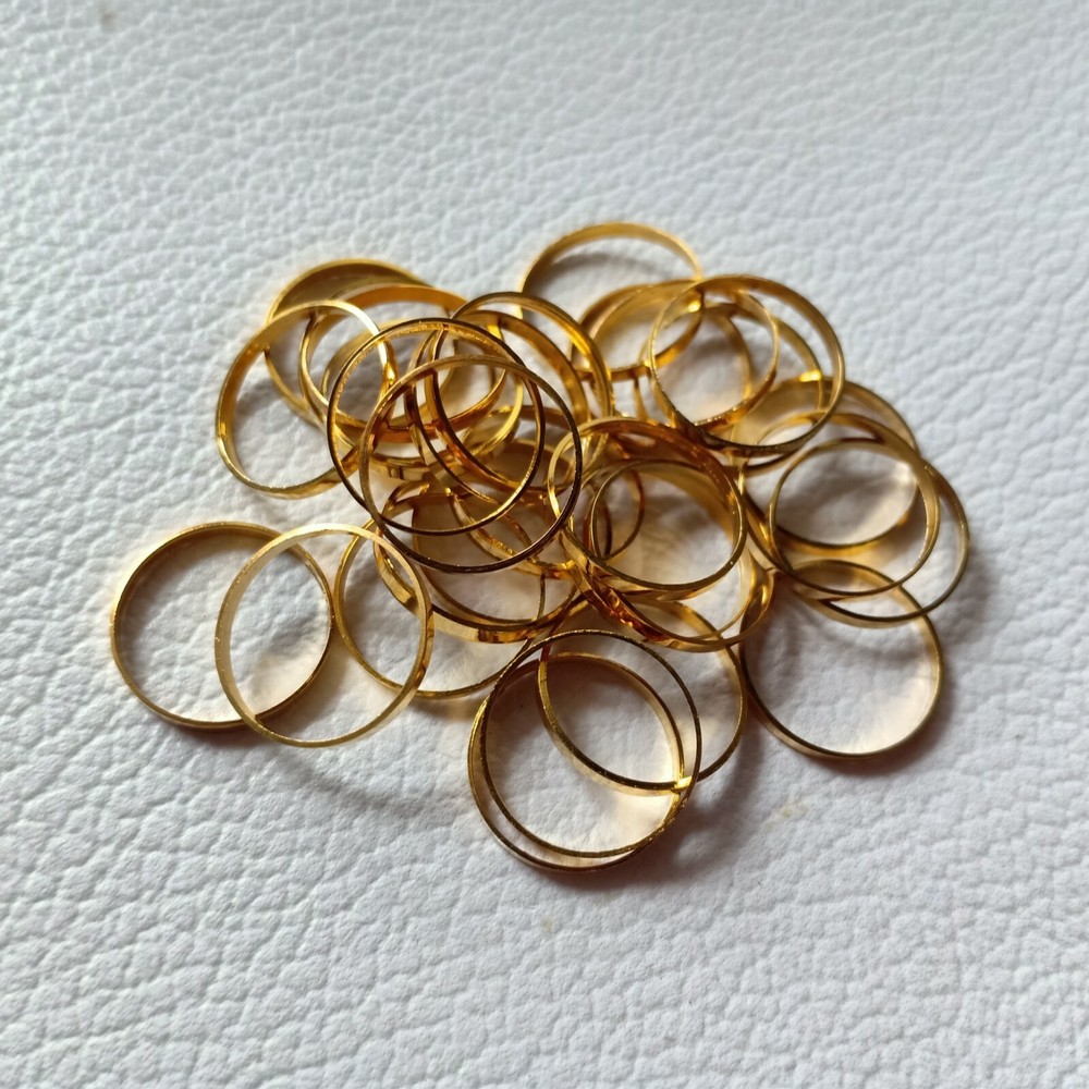 30 Pcs Small brass ring / Gold Plated " For purpose"