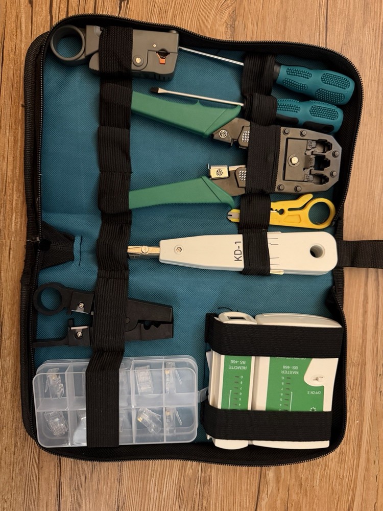 Network Tool Kit - RJ45 Crimper, Tester & Strippers for Ethernet Cable Work