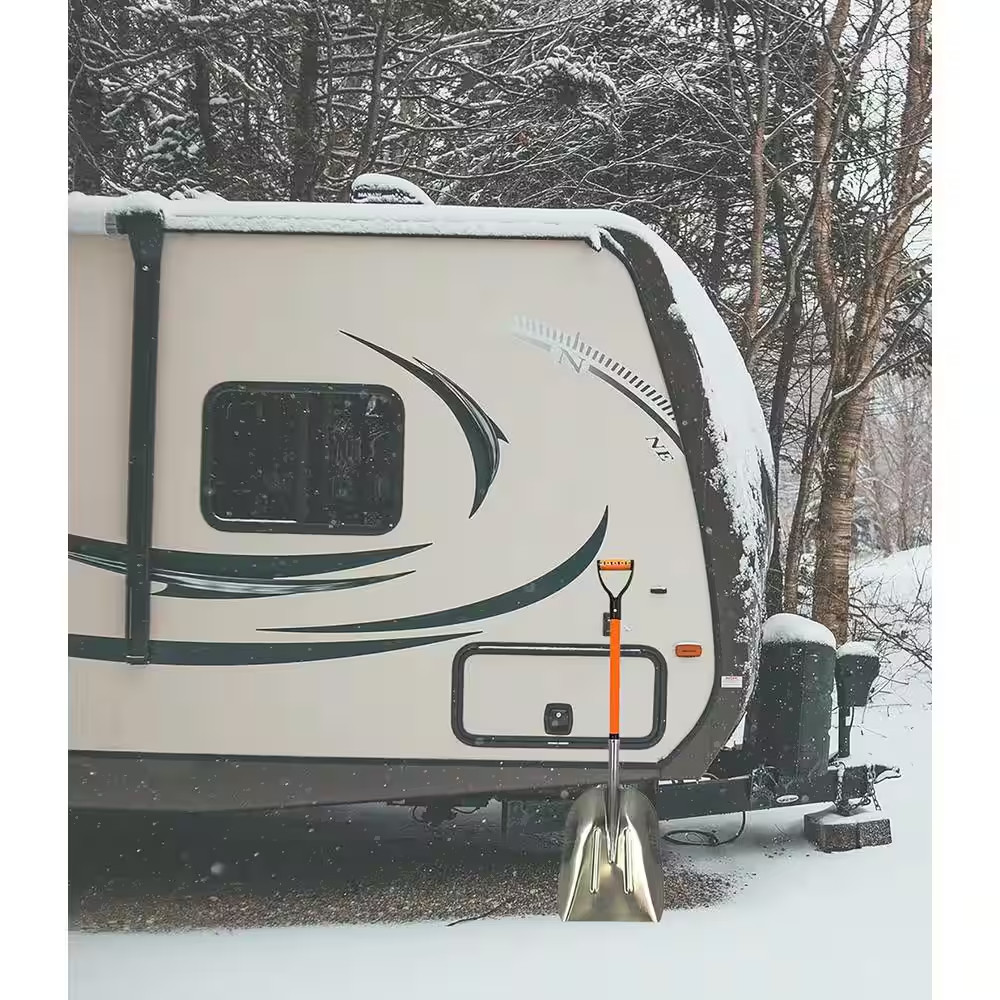 48 In. L Durable Fiberglass Handle Large Head Aluminum Scoop Shovel, Ashman Snow