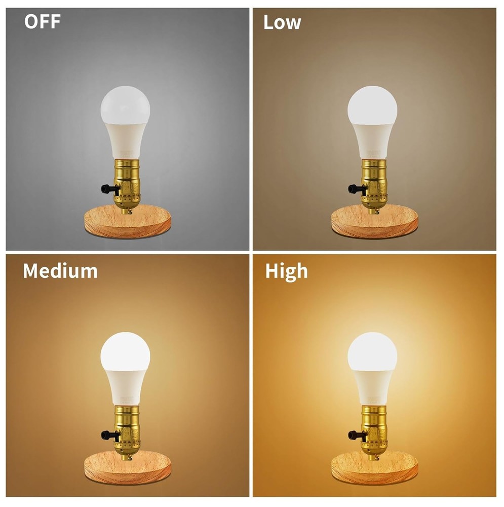 Lamp Socket Replacement, Threaded Base Light Socket DIY, 3-Way Turn Switch Knob