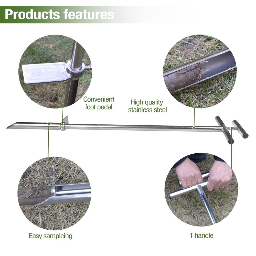 40 Inch Stainless Soil Sampler Probe Garden Soil Testing Tool
