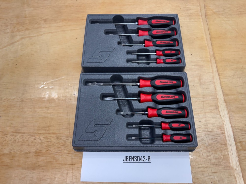 Snap-on Tools NEW 10pc RED Soft Grip Phillips & Flat Head Screwdriver Sets