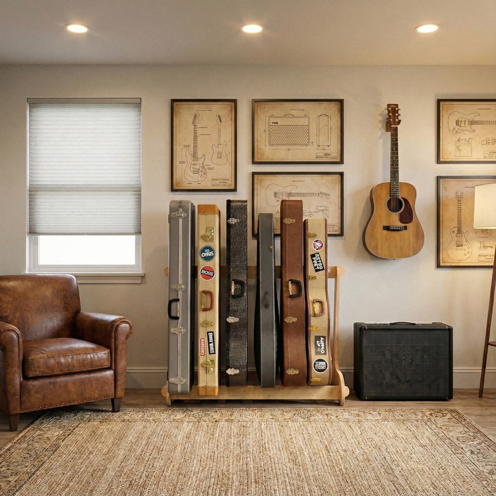 6 Guitar Case Stand for Acoustics & Electrics | The VersaRack™ | Made in U.S.A.
