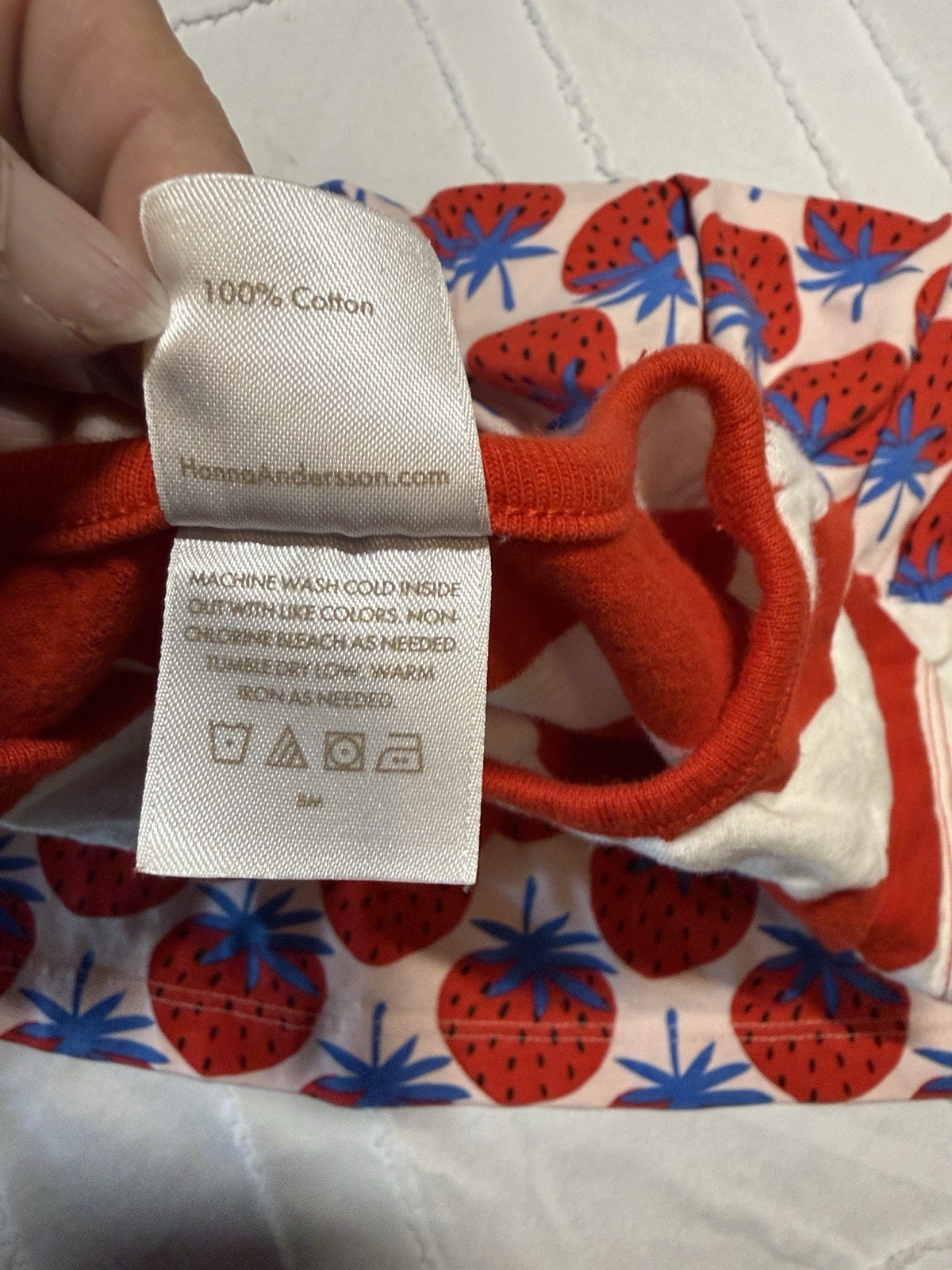 HANNA ANDERSSON T-Shirt Dress Sweet Strawberry Print Pockets 110 Girls 5