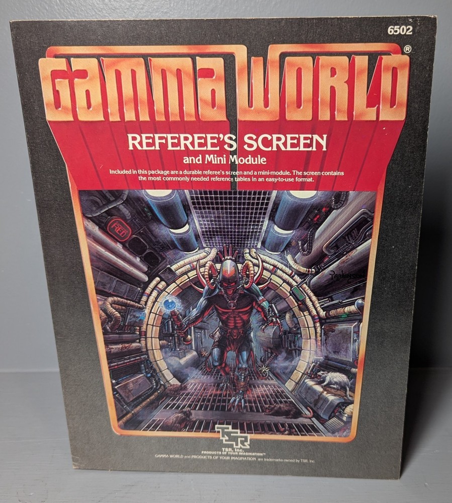 vintage Gamma World Referee's Screen 1983 TSR 6502 missing mini-module