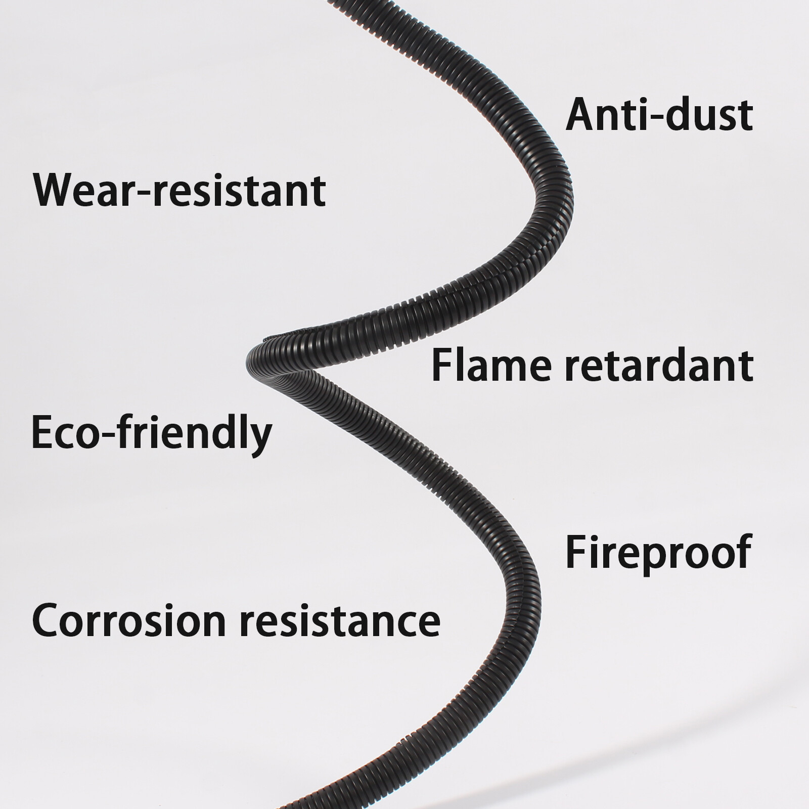 Wiring Loom Split Wire Cable Sleeve Flex Tubing Wire Wrap Corrugated Conduit Lot
