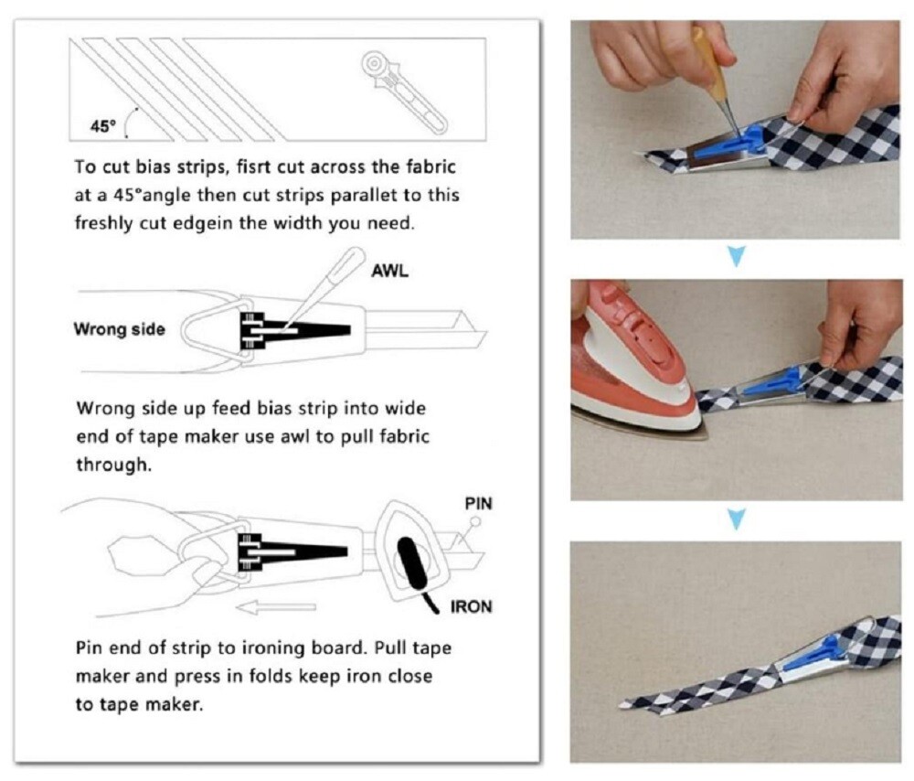 60 Pcs Fabric Bias Binding Tape Maker Kit - Binder Foot, Sewing & Quilting Tools