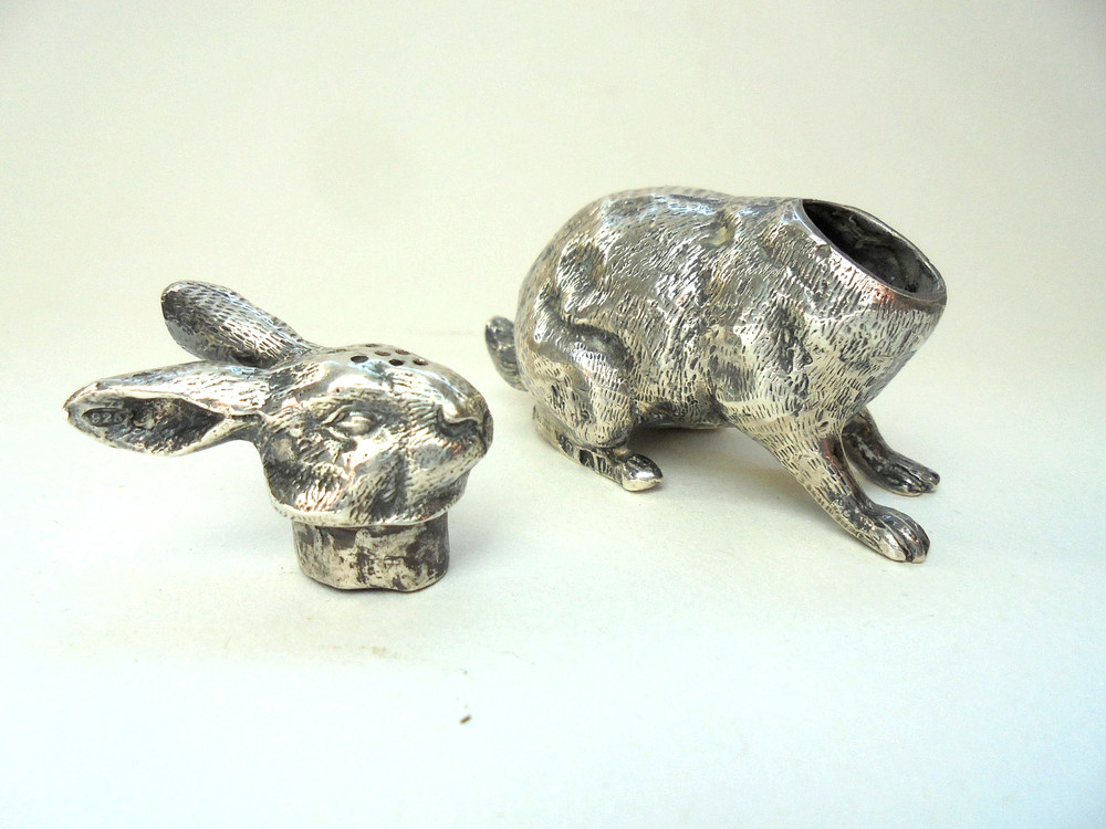 Sterling Silver Rabbit / Hare Pepperette Figure