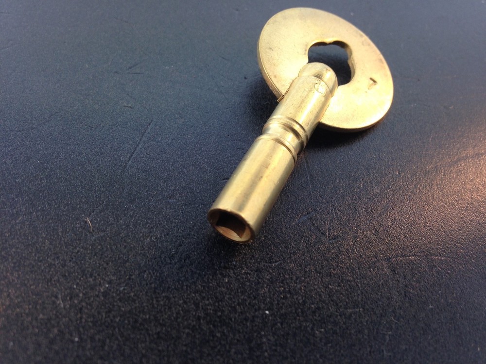 Brass Clock Key. #7 size 3.8 mm or .150 in.