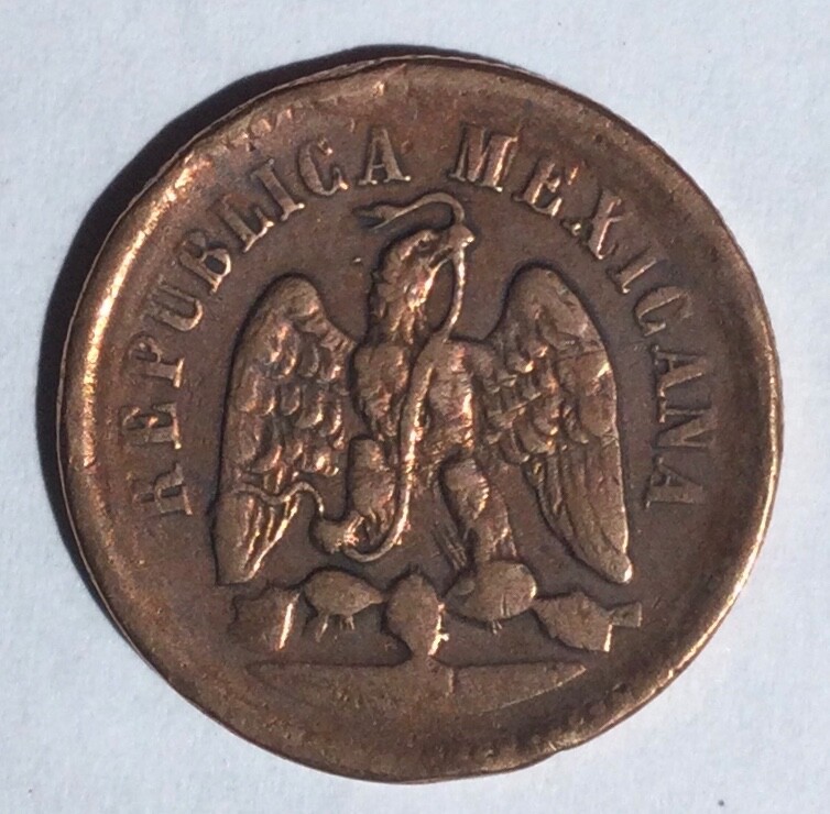 MEXICO 1889 1 CENTAVO COIN VF CIRCULATED