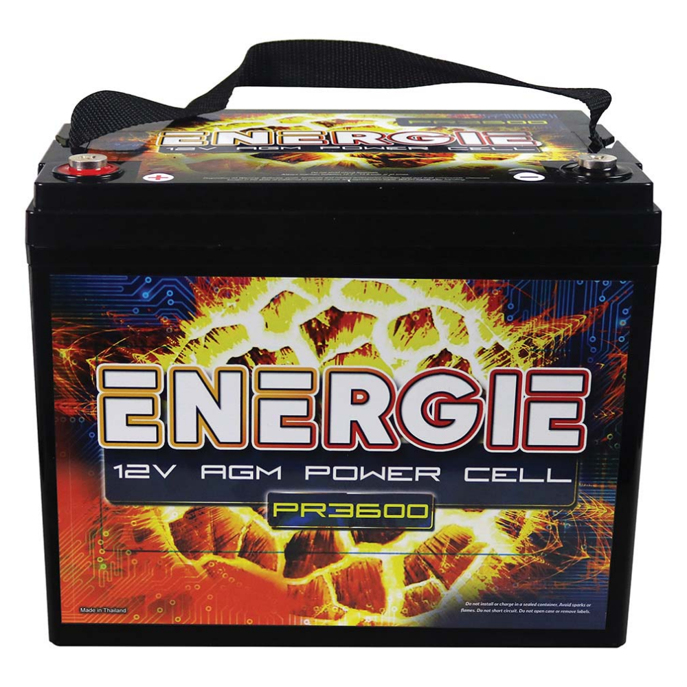 Energie PR3600 3600 Watt 75Ah Capacity 12 Volt Power Cell Positive Terminal Left