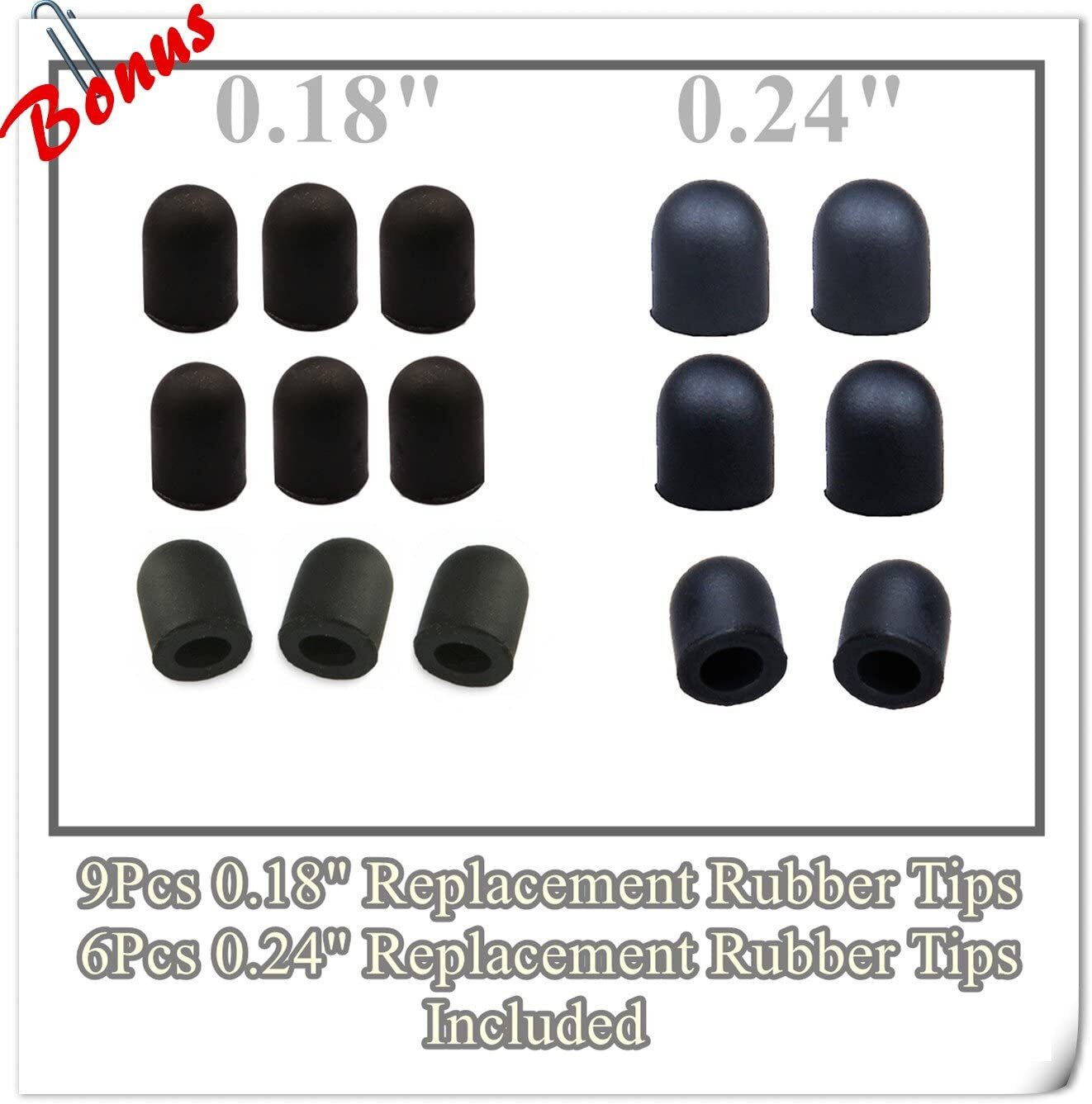 2-in-1 Universal Capacitive Stylus/styli 5.5" L with 20 Pcs Replacement Rubber