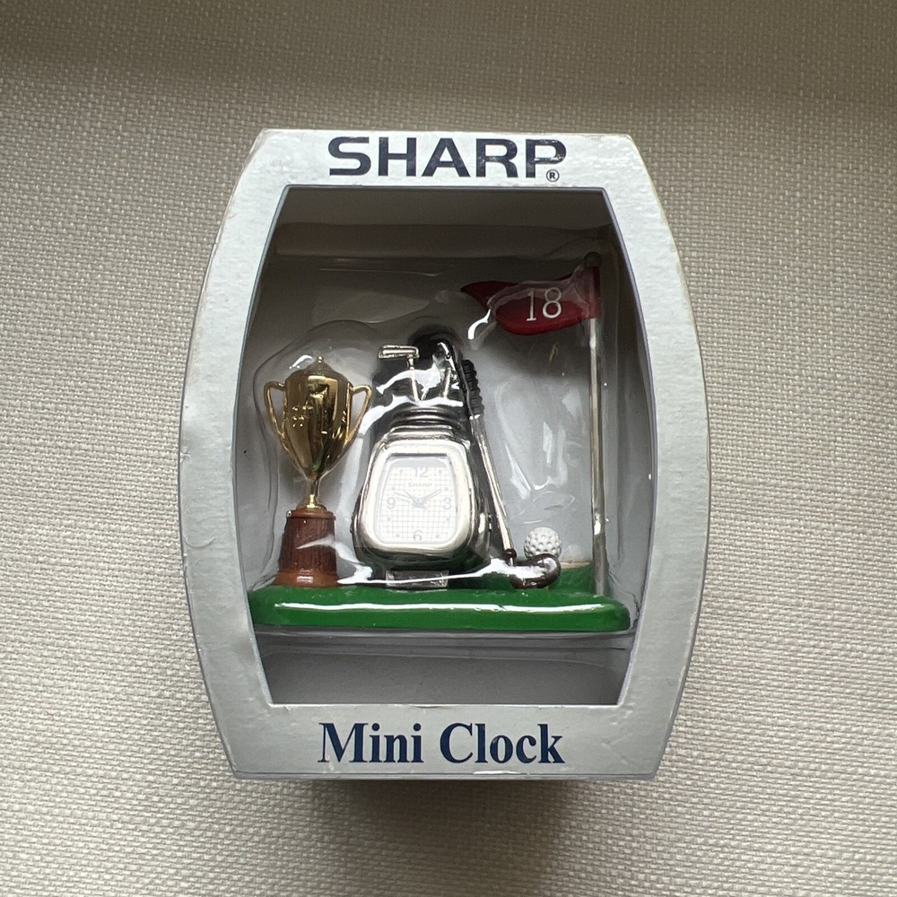 SHARP collectible Mini Desk Clock - Golf NEW IN BOX