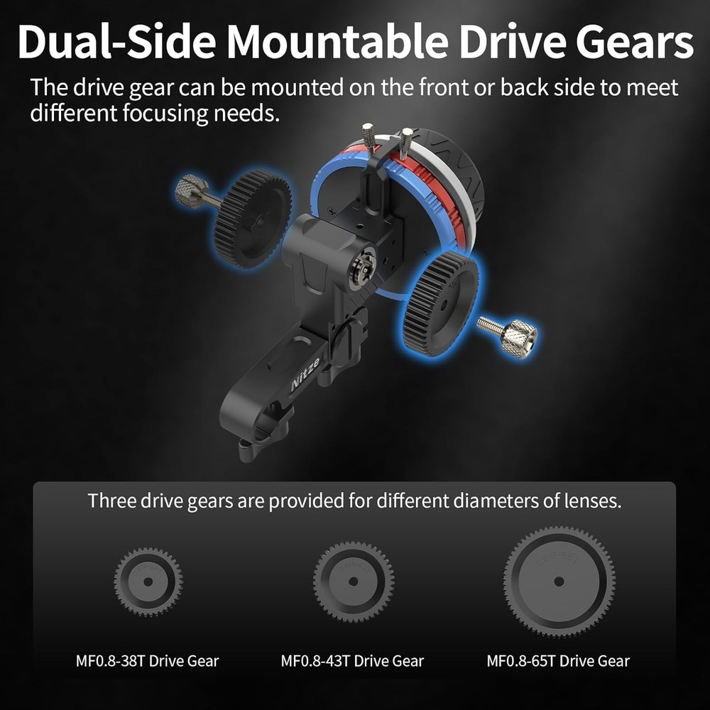 Follow Focus System with Adjustable Angle, 15mm Compatibility and Compact Size
