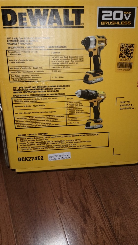DEWALT 20V MAX POWERSTACK 2-Tool ComboKit with 2 Batteries, Charger, Bag