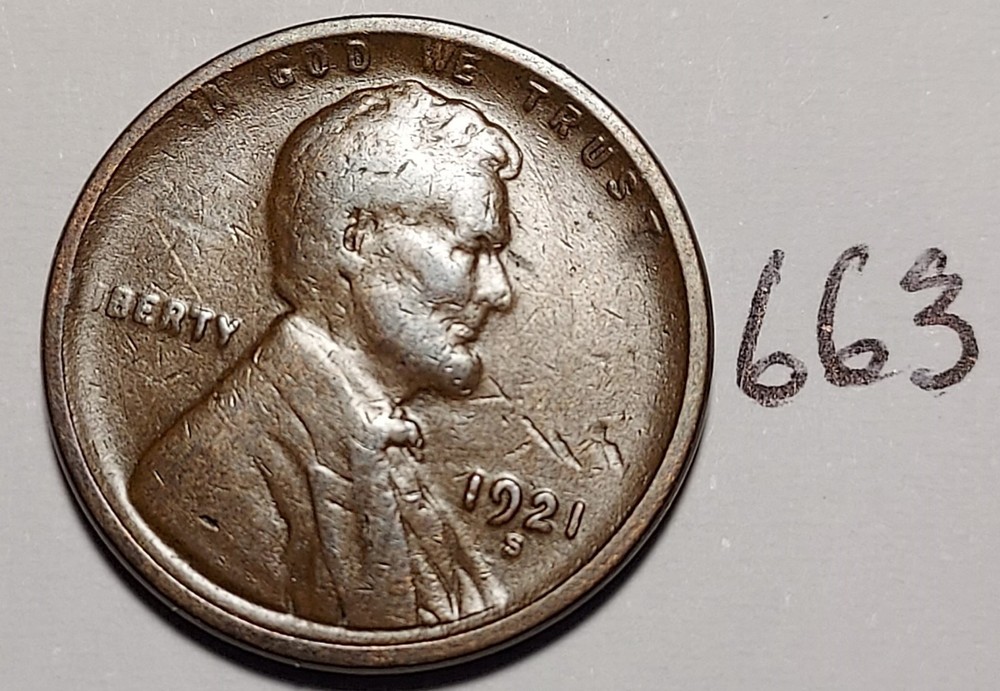 1921-S Lincoln Wheat Cent #663