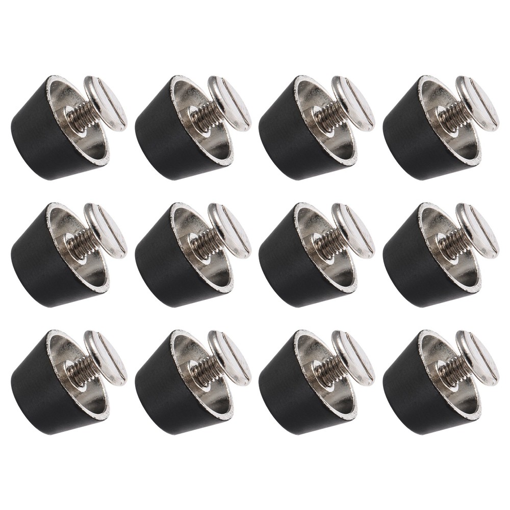 Screw Back Stud Spike (12x7mm) 12pcs, Flat Head Stud Rivets Matt Black