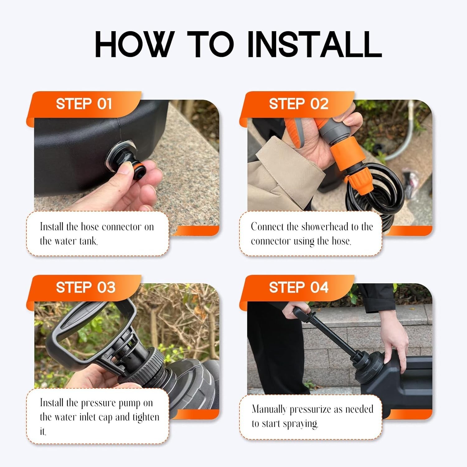 5.5 Gallon Portable Water Tank with Pump and 8 Modes Sprayer, Emergency Water