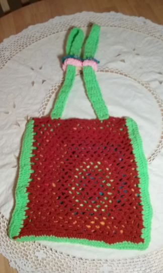 Hand Crochet Hippy Psychedelic Shoulder Bag