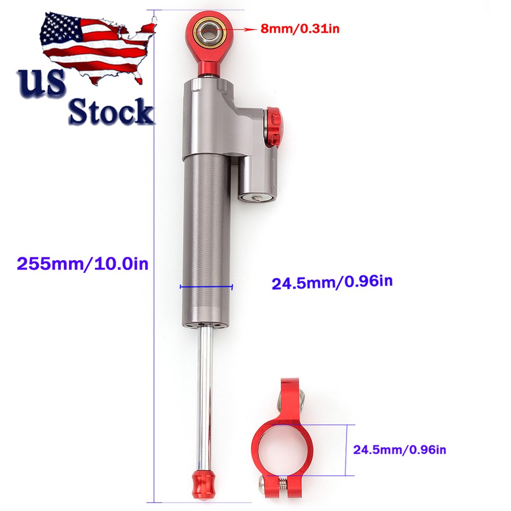 Steering Damper Universal Adjustable Motorcycle Gray Steering Damper Stabilizer