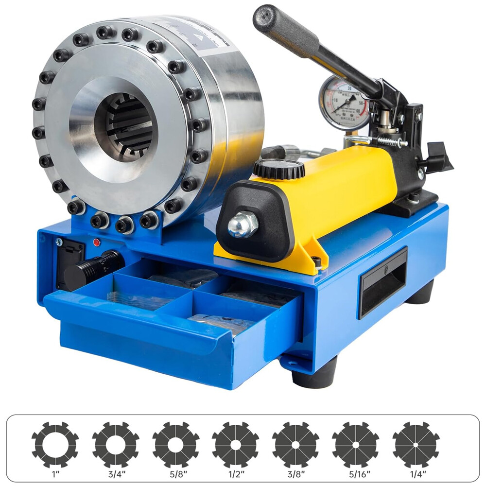 5600KN Hydraulic Hose Crimper Pipe Clamping Machine w/ 8 Sets Dies 10mm-30m