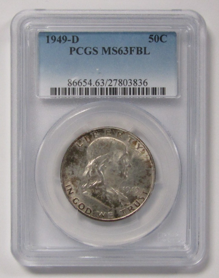 1949 D Franklin Half Dollar PCGS MS63FBL