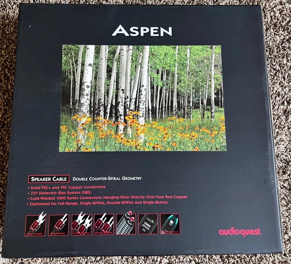 Audioquest Aspen Bi-Wire (Biwire) Speaker Cables - 6ft