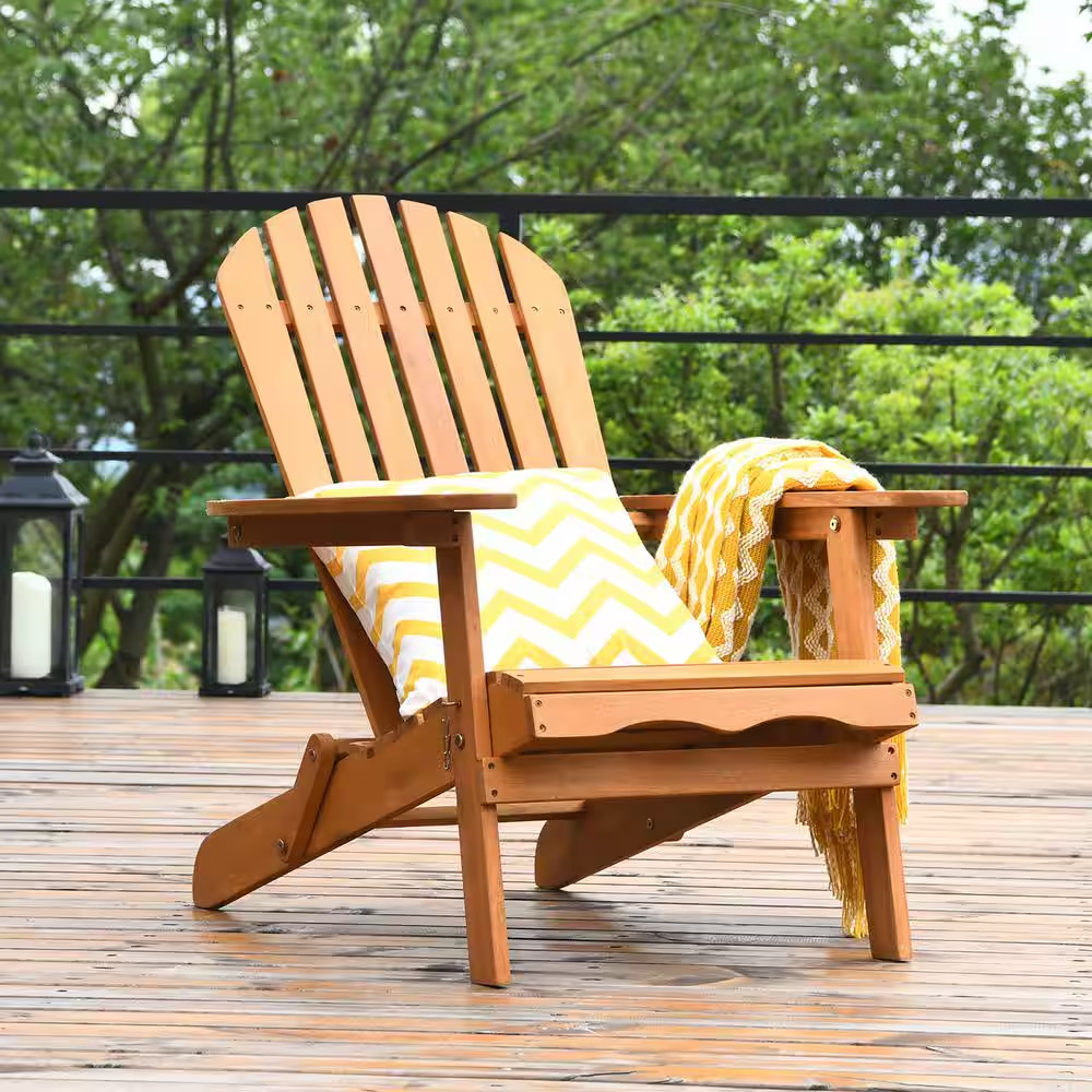 3 Piece Wooden Adirondack Patio Conversation Chair Table Set Folding Seat Furnit
