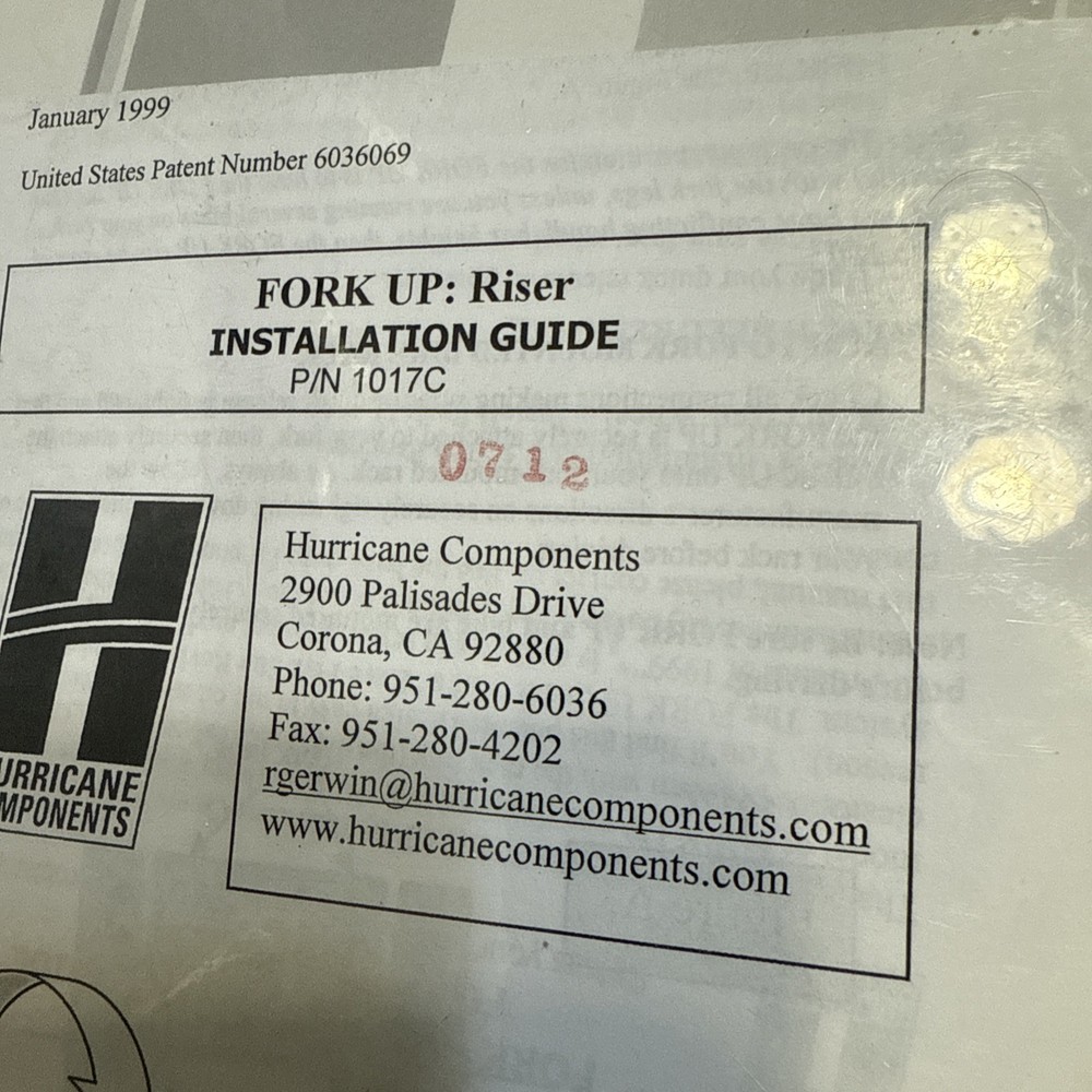 Hurricane Components Fork Up Riser Standard Adapter with QR #1017C [ssg]