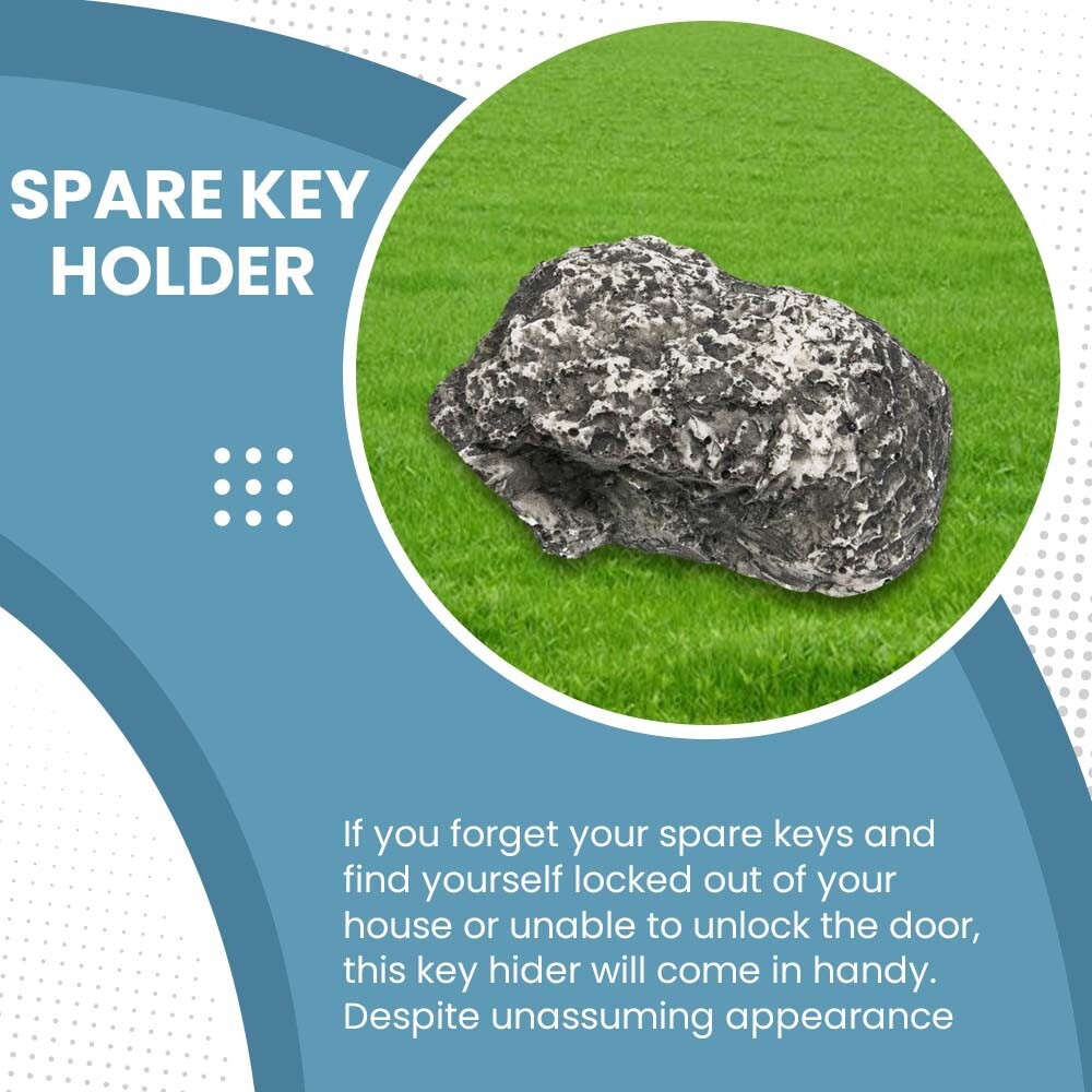 Hide-a-Key Realistic Looking Rock Safe Holder Outdoor Stone Look Spare Hider