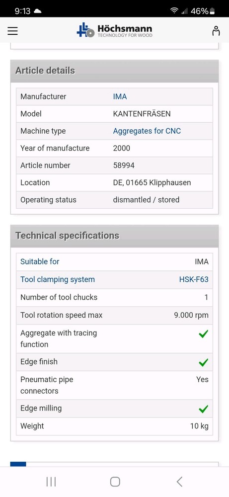 IMA Wood CNC Aggregate