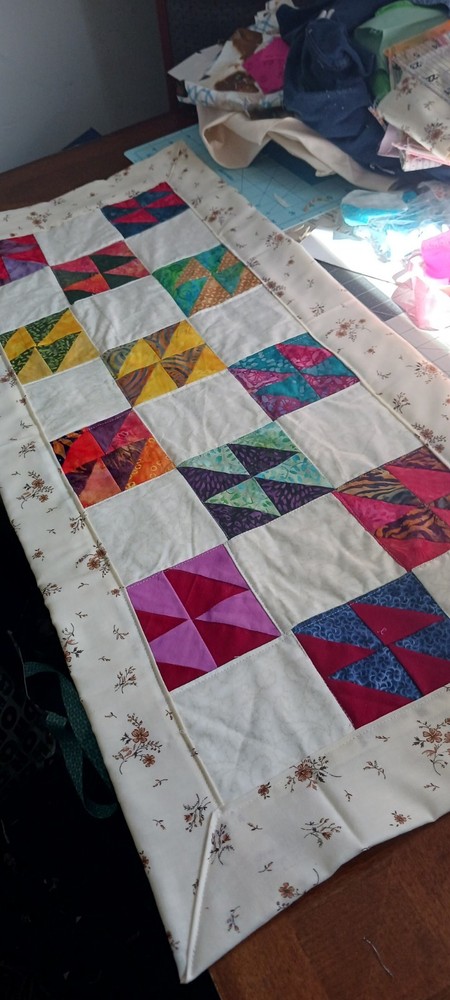 Handmade Patchwork Multicolor lCotton quilt table runner
