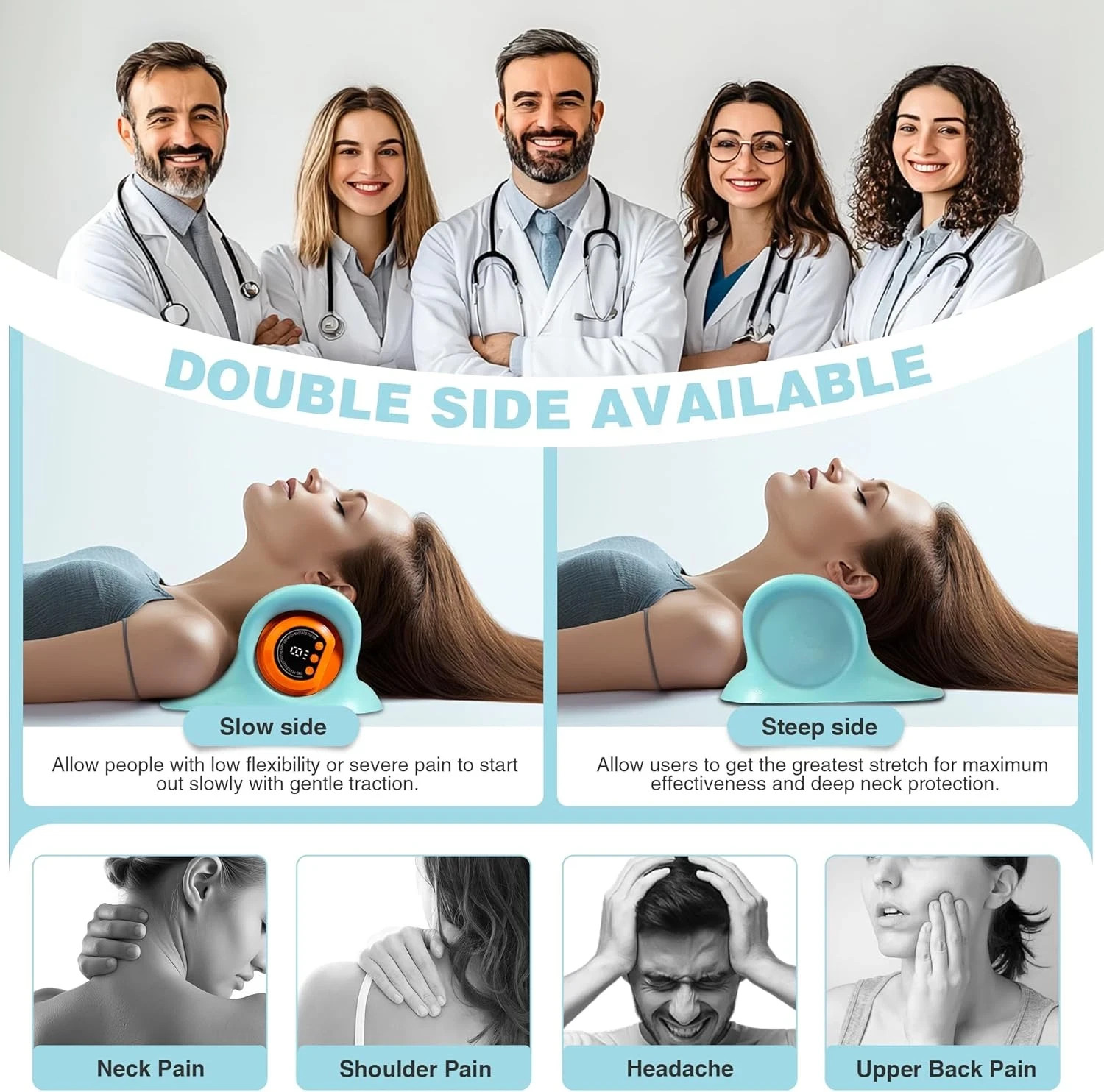 Hugterra Neck Massager 2025 Neck and Shoulder Relaxer with Heat 3 Modes Porta