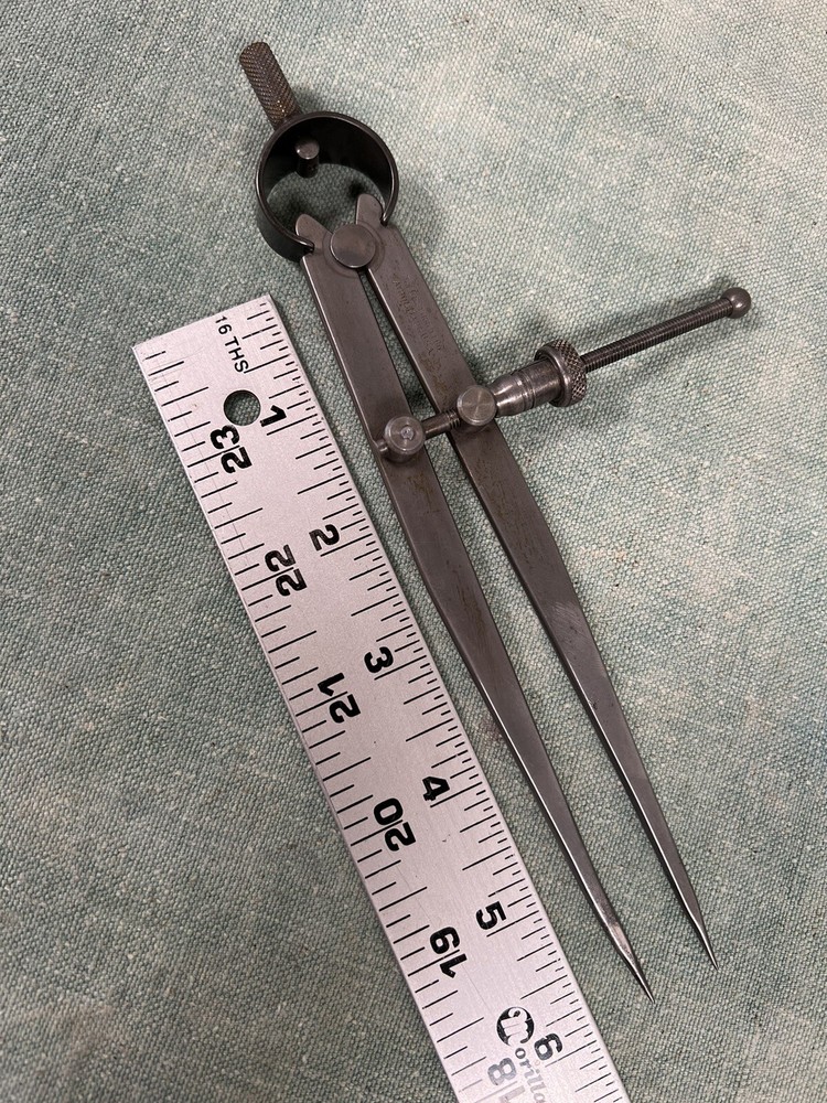 Starrett 83B-6 6" Yankee Spring Type Divider Flat Leg with Quick Spring Nut -USA