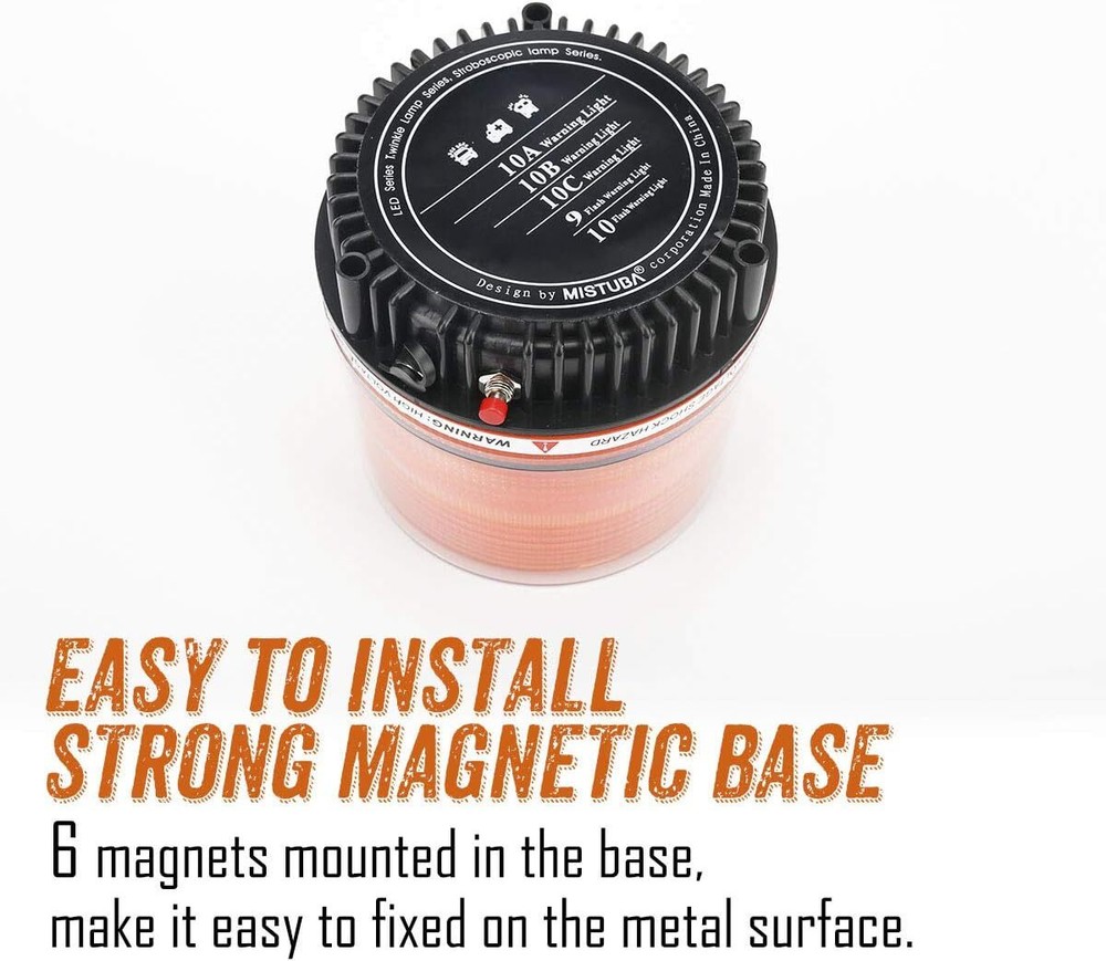 Wireless Rotating Beacon,Orange Battery,LED Strobe Warning Light (Yellow,18LEDs)