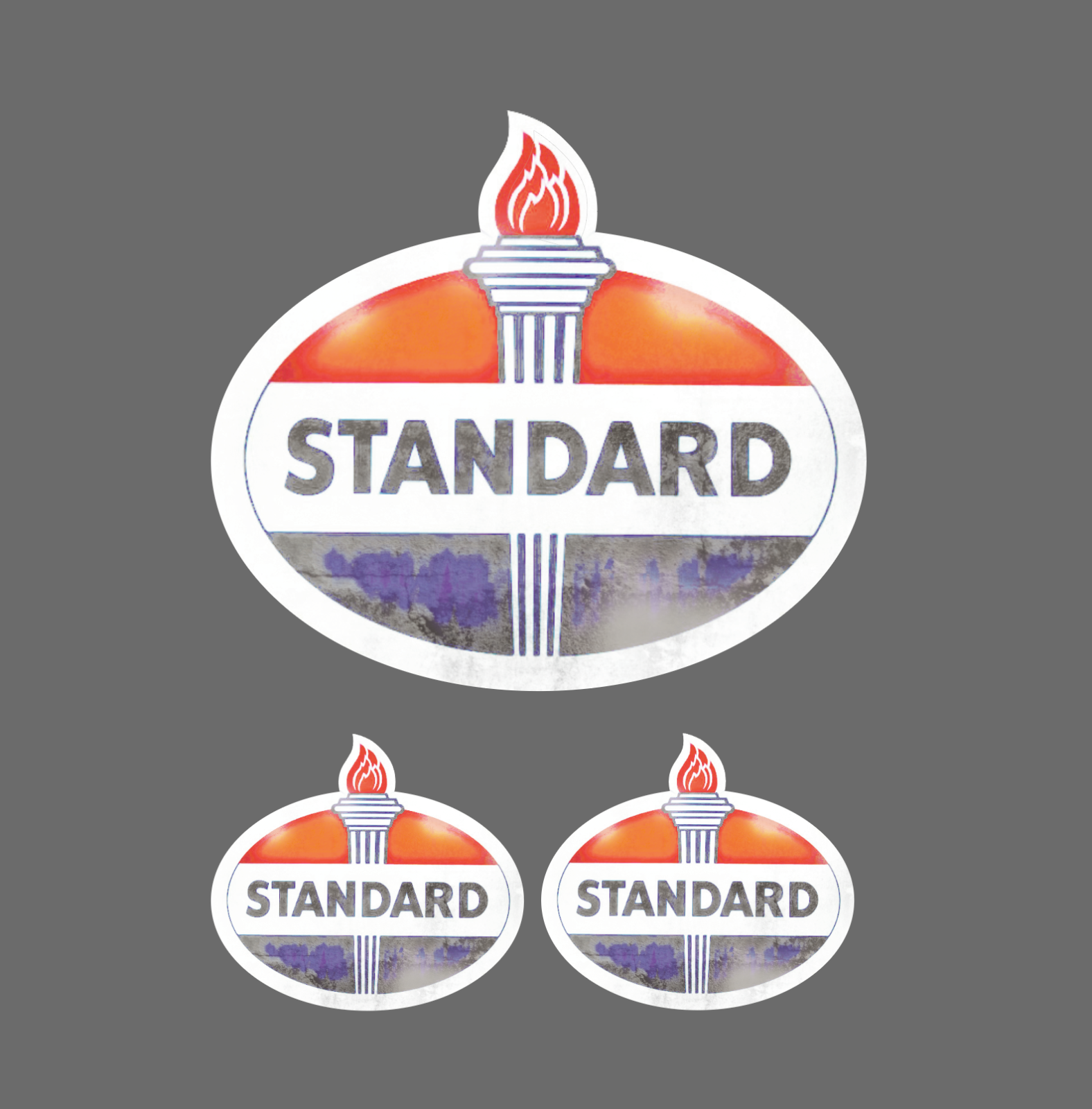 Standard Oil Co Faded Vintage Look Distressed Vinyl Decal Sticker 3.5" - 3for1