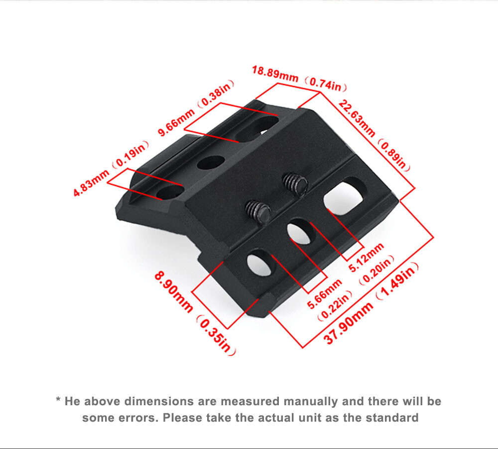 WADSN Tactical Picatinny Offset Mount Base Left / Right Side Flashlight Mount