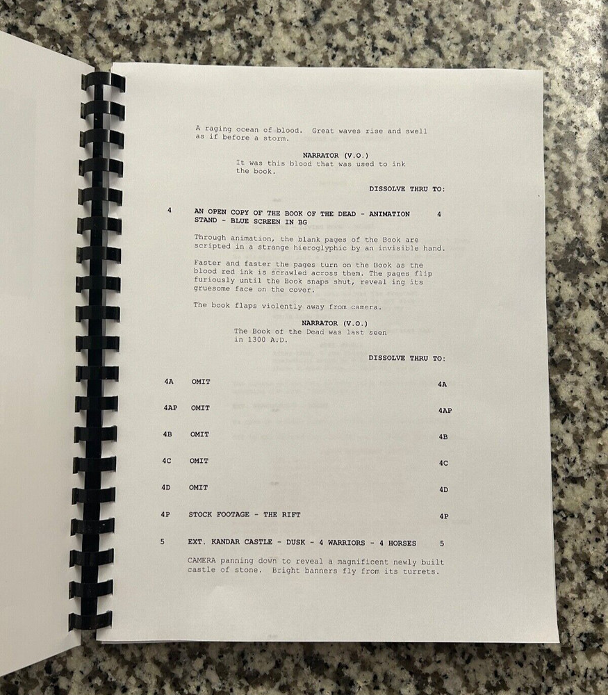 Evil Dead 2 Horror Movie Script Reprint Full Screenplay Script