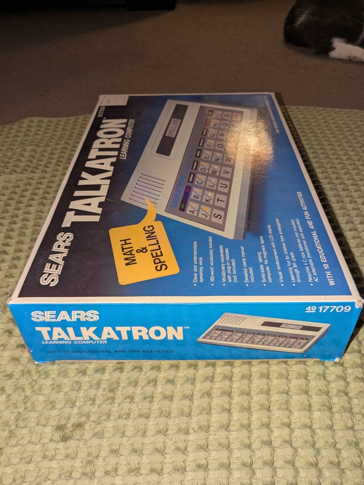 Sears Talkatron Learning Computer Talking Math Spelling Tiger 1985 W/ Expansion