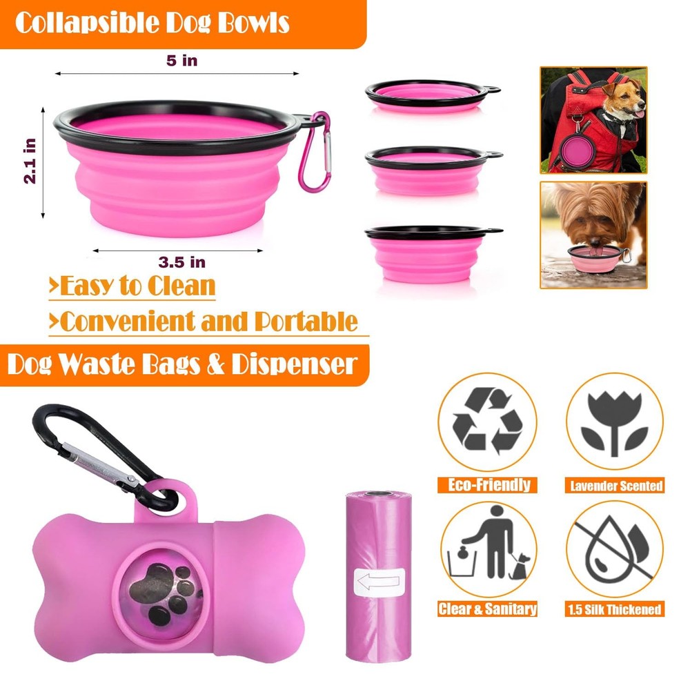 LOBEVE No Pull Dog Harness, Collar & Leash Set | Includes Small, Pink