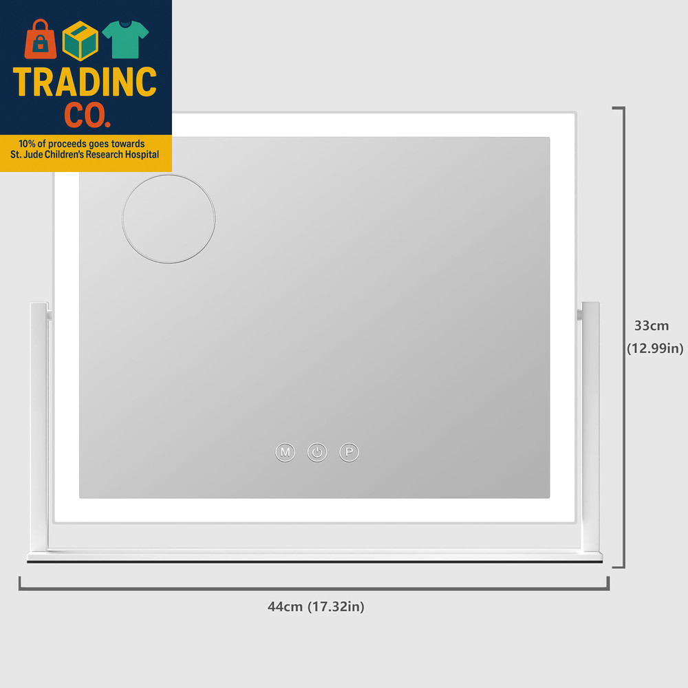 Hollywood Vanity Mirror with LED Lights, 10X Magnification, Touch Control